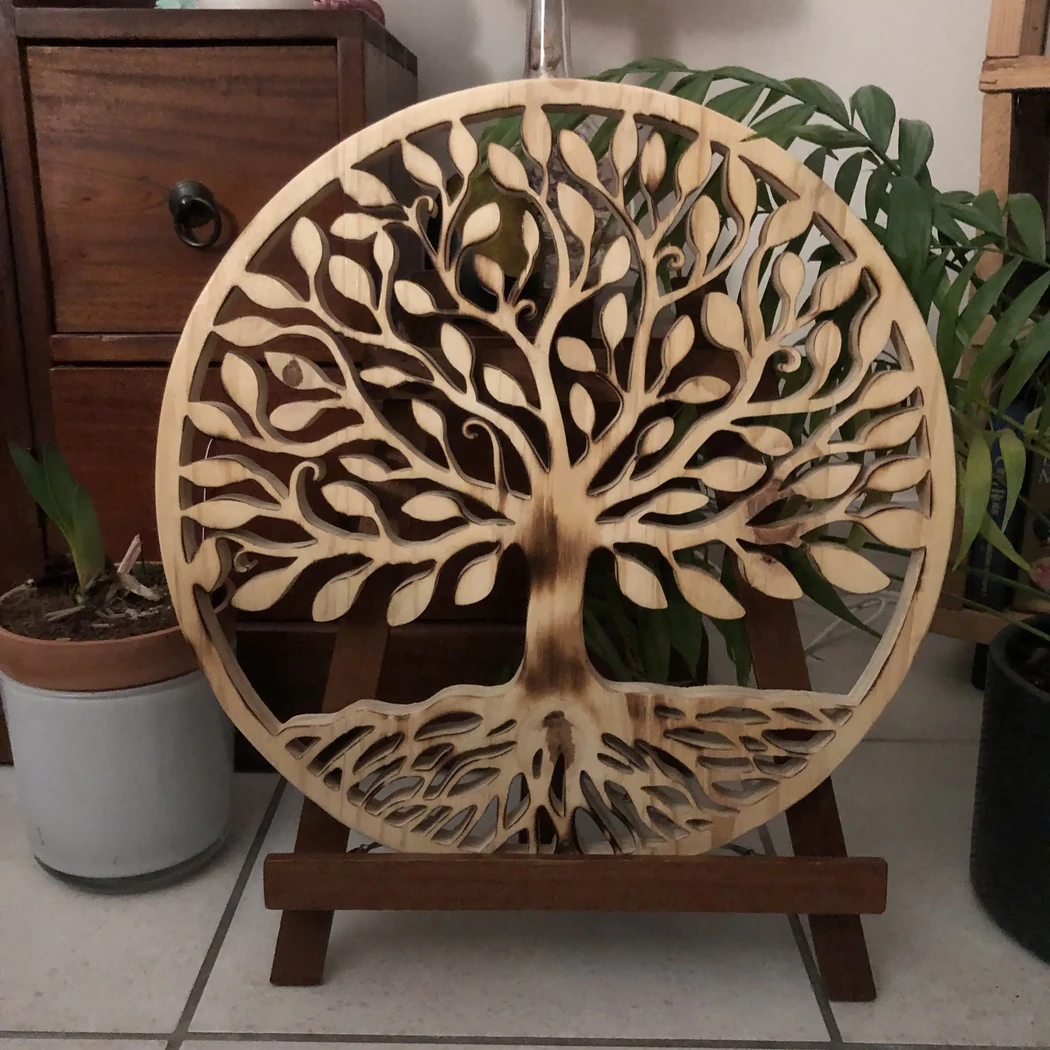 Arbre de vie en pin - 36 cm - finition brûlé - à accrocher ou à poser sur un support bois (en vente sur mon site) - Vendu ! Nouvelle création en stock - 45€